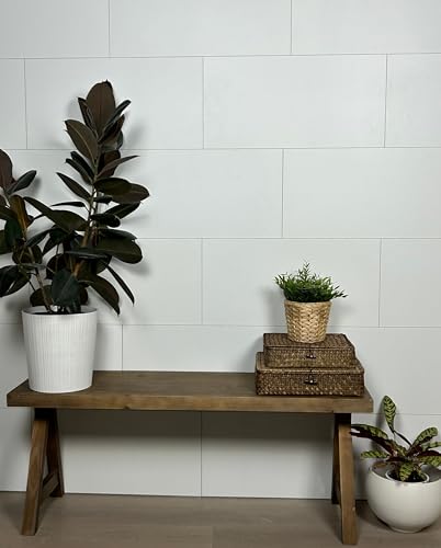 Dumawall+ Waterproof Wall Tiles Easy Install Broken White 8 Pack - color: Broken White, size: 8 Pack: 11.81" x 23.62"
