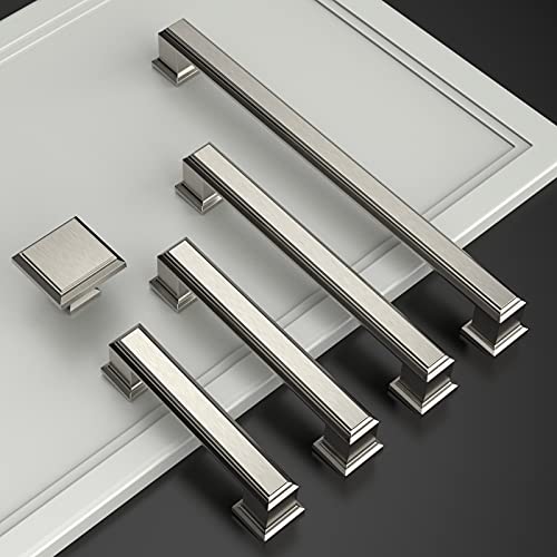 Amerdeco 10 Pack Brushed Satin Nickel Cabinet Pulls 3" - color: Brushed Satin Nickel, size: 3" hole center, style: 10 Pack
