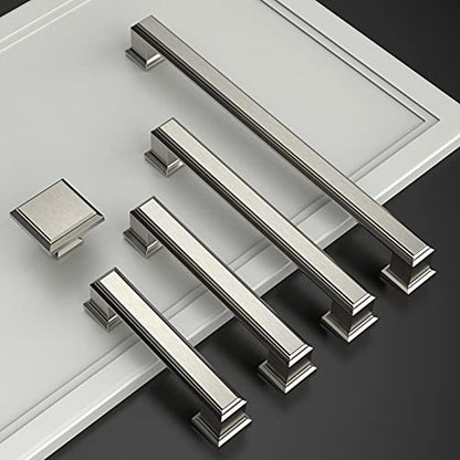 Amerdeco 10 Pack Brushed Satin Nickel Cabinet Pulls 3" - color: Brushed Satin Nickel, size: 3" hole center, style: 10 Pack