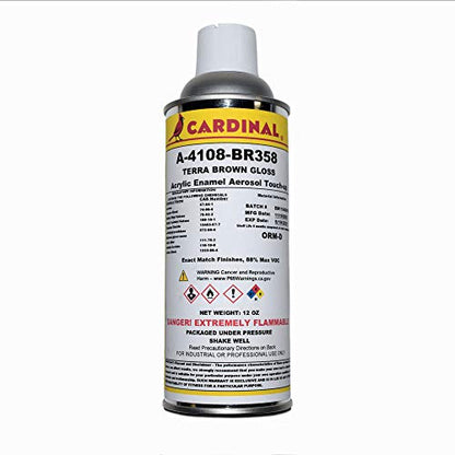 Powder Coat Touch-up Spray Paint | A-4108-BR358 Terra Brown Gloss - color: BR358 Terra Brown Gloss