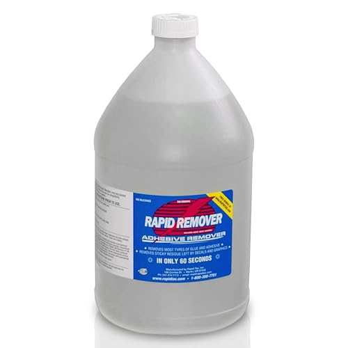 Rapid Remover Adhesive Remover 128 oz (1 Gallon) | Removes Most Adhesives in 30–60 Seconds | Safe Water-Soluble Formula | Cold Weather Ready | for Vinyl Wraps, Graphics, Decals, and Stripes - size: 128 Ounce