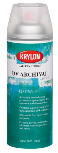 Krylon K01377000 Gallery Series UV Archival Varnish Aerosol Spray, Satin, 11 Ounce - size: 11 Fl Oz (Pack of 1), style: Satin