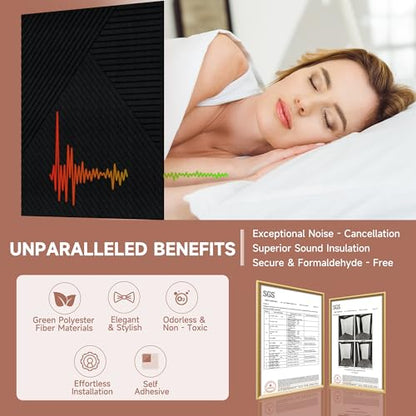 TO-TH Sound Proofing Panels Peel and Stick Acoustic Wall Panel 6Pack, Black - color: Black