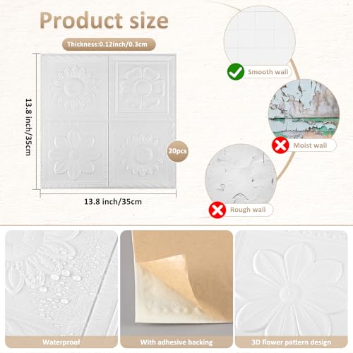 Nuanchu 20 Pcs 13.8 x 13.8 Inch Ceiling Tiles Peel and Stick, Fresh - color: Fresh, size: 13.8 x 13.8 Inch