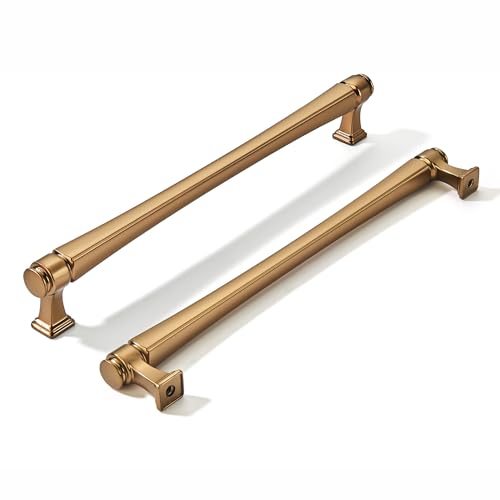 LIMUR 10 Pack 7.5 Inch (192mm) Hole Center Brushed Bronze Cabinet Pulls – Solid Zinc Alloy Kitchen Cabinet Handles, Drawer Pulls for Bathroom Vanity, Dresser & Wardrobe, M4 Screws Included - color: Brushed Bronze, size: 7.5"/192 MM Hole Center