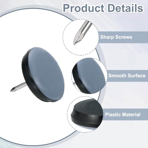 uxcell 8Pcs Nail on Furniture Sliders, 1"(25mm) Round Furniture Glides Sliders, Chair Furniture Glides Pads, Chair Leg Protector Pads Furniture Pads for Sofas, Cabinets, Light Blue - size: 1"