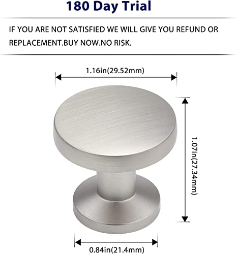 homdiy 30 Pack Brushed Nickel Cabinet Knobs, Round Silver Dresser Knobs - color: Brushed Nickel 1