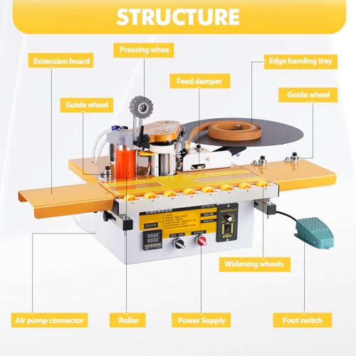 YUCHENGTECH Edge Bander Banding Machine Automatic Tape Breaking Portable Edge Banding Machine Curve Straight Edge Bander With Microcomputer Intelligent Temperature Control (110, Volts (AC))