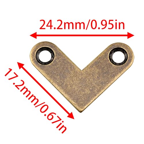 8 Pcs Bronze L-Shaped Flat Corner Bracket, 2.7 cm/1 inch