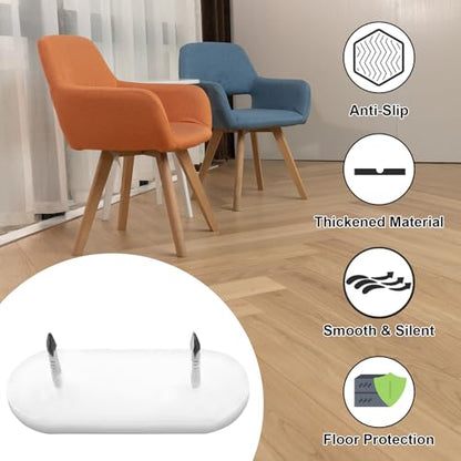 20pcs Furniture Glide Nails, 43x18mm Plastic Head Double Pins Leg Protectors for Chairs, Tables & Bedskirts, Non-Slip Floor Guards with Durable Plastic Heads - size: 43 x 18mm