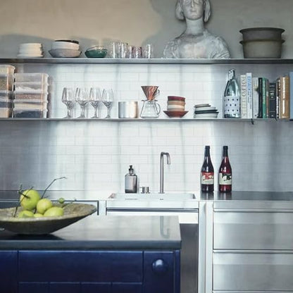 Vamos Tile 100-Pack Peel and Stick Backsplash Tile,3" x 6" Subway Tile - color: Brushed Stainless