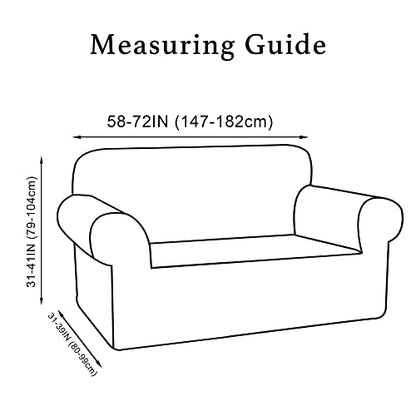 Turquoize Velvet Loveseat Covers Stretch Love Seat Couch Covers for 2 Cushion Couch Velvet Sofa Cover with Non Slip Elastic Bottom Furniture Cover Crafted from Soft Fabric (Loveseat, Deep Teal) - color: Deep Teal, size: Loveseat