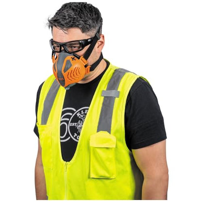 Klein Tools 60552 Reusable P100 Half-Mask Respirator with Replaceable Filters for Dust, Metal Fumes, and Oil Mist, M/L