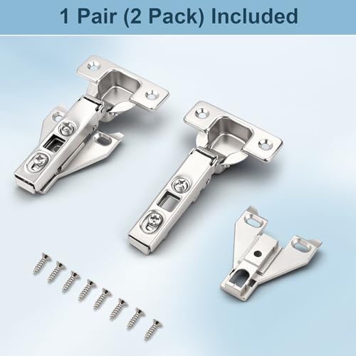KNOBWELL Kitchen Cabinet Door Hinges Full Overlay Hidden Hinges, 1 Pair