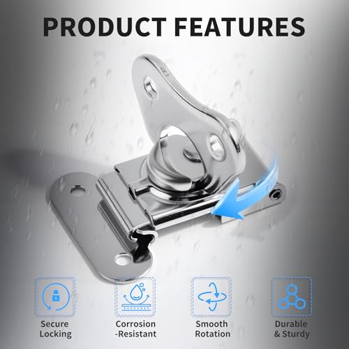 2 Pcs Butterfly Twist Latch, Small, Silver, Iron, 1.48" X 1.5" - size: Chrome-Plated Iron