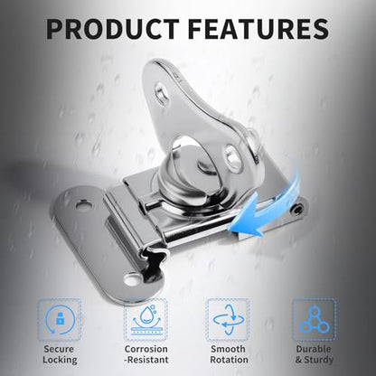 2 Pcs Butterfly Twist Latch, Small, Silver, Iron, 1.48" X 1.5" - size: Chrome-Plated Iron
