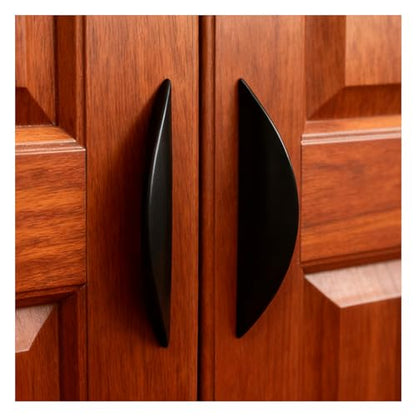 Primst 4 Pack Cabinet Handles, Half Moon Cabinets Cupboard Hanldes Matte Black Drawer Pulls, Kitchen Cabinet Pulls Cabinet Hardware Drawer Handles 2-1/2in Hole Center - color: Black, size: M-4PCS