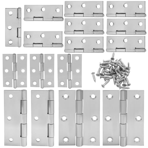 BokWin Door Hinges, 2 Inch & 3 Inch, Stainless Steel Silver - color: Silver, size: 2 inch and 3 inch