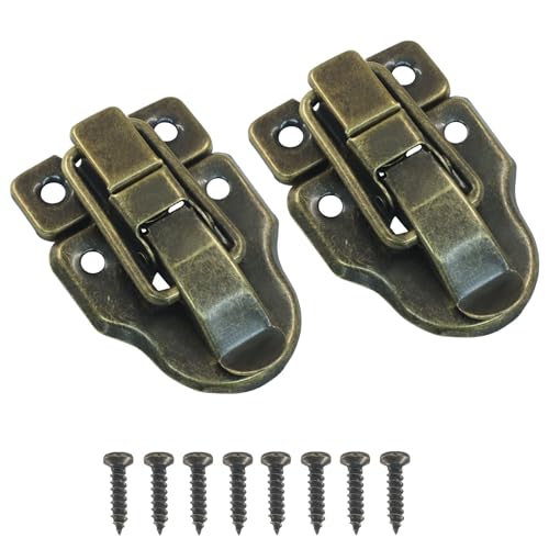 2 Pack Retro Duckbilled Toggle Hasp Latch Bronze - color: Bronze