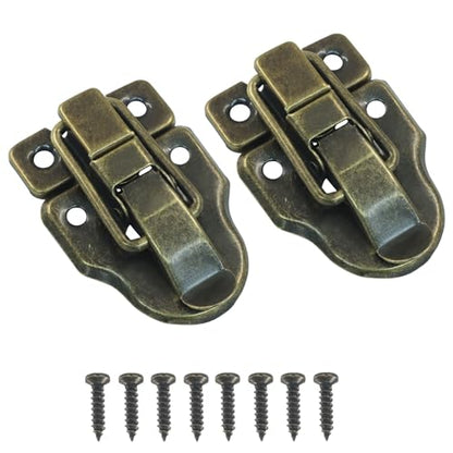 2 Pack Retro Duckbilled Toggle Hasp Latch Bronze - color: Bronze
