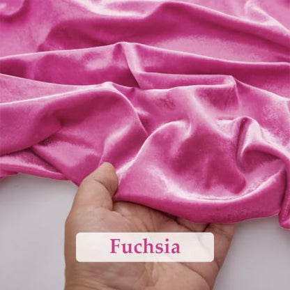 Fuchsia 2‑Way Stretch Velvet Fabric 1 Yard 60 Inch Wide - color: Fuchsia, size: 1 Yard