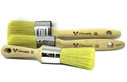 Colorantic | Wax and Chalk Round Oval Brush | Beeswax and Stencil Brushes for Acrylic Paints DIY (55mm Oval Chalk Based Paint Brush) - size: 55mm Oval Chalk Based Paint Brush