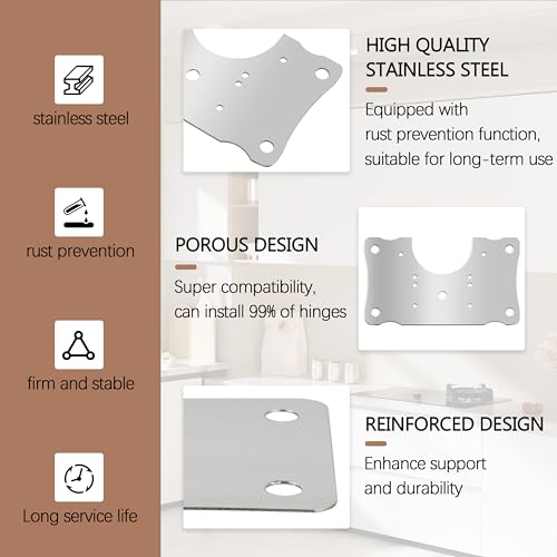 Metal Hinges Repair Fixing Plates with Screw for Kitchen Cupboard Door