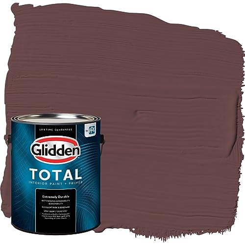 Glidden Total Interior Wall Paint & Primer All-in-One, Chocolate Eclair/Red, Flat, 1 Gallon - color: Chocolate Eclair