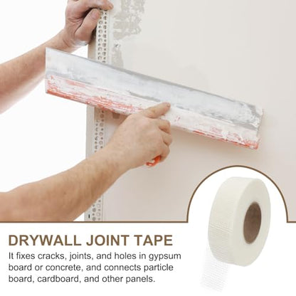 PATIKIL Drywall Repair Mesh Tape, 2 inch x 328 ft Fiberglass Repair Patch Self-Adhesive Dry Wall Joint Tape 8 Mesh Wall Hole Crack and Seam Patch, White - size: 2 inch x 328 Feet