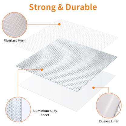 Wall Repair Patch Kit, 15 Pieces Aluminum Self-Adhesive Mesh Repair Patches for Drywall, Multiple Large Small Sizes 2/4/6/8 Inch Drywall Hole Repair Kit, Permanently Repairs Damaged Walls and Ceilings - size: 2/4/6/8in