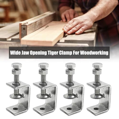 4Pcs 304 Stainless Steel C Clamp, C Type Tiger Clamp with Screws for Woodworking (85mm 4Pcs)