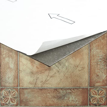 Nexus Self Adhesive 12-Inch Vinyl Floor Tiles, 20 Tiles, 12 x 12 in - color: Spanish Rose, style: Marble look