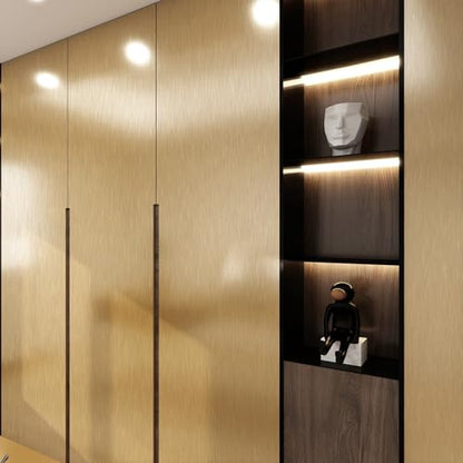 Dark Gold Stainless Steel Contact Paper for Countertops Cabinets - color: Dark Gold, size: 15.7" x 118"