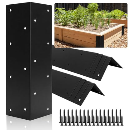 8 PCS Raised Garden Bed Corner Brackets for 10"-24" Height Wood Frame Bed