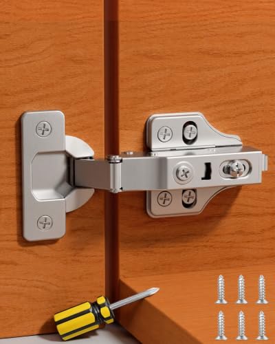 Onemake 20 Pack Full Overlay Soft Close Cabinet Hinges, Stay at Will 105° Concealed Hinge, Smooth Slow Self Closing, 3D Adjustment, Clip-on Plate, Frameless Hidden Door Hardware for Kitchen Cupboard - size: Full Overlay