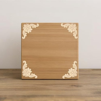 Wood Appliques 12PCS 3.1in Corner Onlays Wooden Embellishments - size: 3.1inch(8cm)