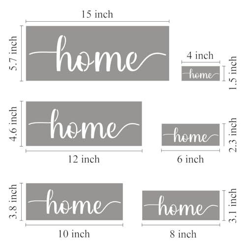 Large Home Stencils for Painting - 6 Pack Home Stencil Templates for Painting on Wood, Reusable Letter Stencils for Chalkboard Wood Crafts Signs & Home Front Door Mat Decorations - style: Home