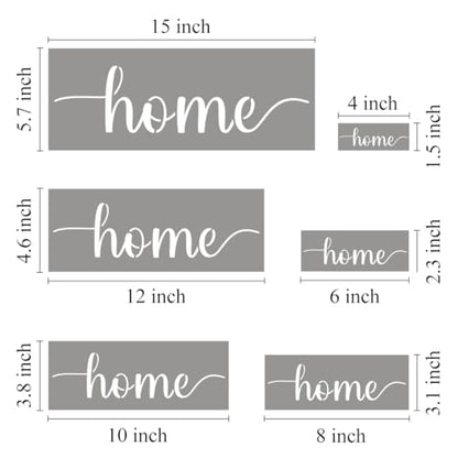 Large Home Stencils for Painting - 6 Pack Home Stencil Templates for Painting on Wood, Reusable Letter Stencils for Chalkboard Wood Crafts Signs & Home Front Door Mat Decorations - style: Home