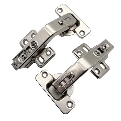 2 Pack Kitchen Cabinet Hinges, 135 Degree Kitchen Door Hinges Compatible with Corner Cupboard，Full Overlay Face Frame Concealed Corner Cabinet Hardware - color: silver-135°