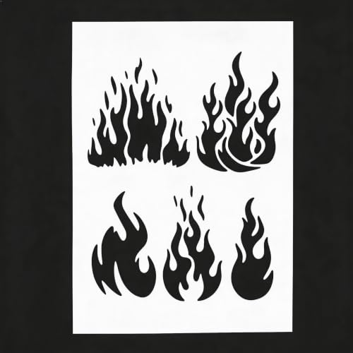 TIAMECH A4 Reusable Multiple Flame Fire Stencil for Painting - color: Multiple Flame Fire