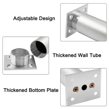 4-Pcs Adjustable Aluminum Alloy Furniture Legs 3" Height Silver - color: Silver, size: 3 Inch