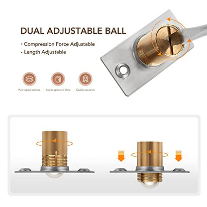 Ravinte Silver Door Ball Catch, Closet Door Latch Adjustable, 2 Pack - color: Silver