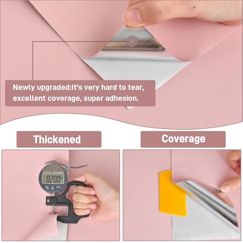 Rugreat Matte Pink Peel and Stick Wallpaper Solid Modern 118inL 15.7inW - color: Pink, size: 15.7" x 118"