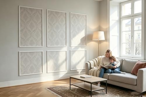 Large Peel & Stick Wall Molding Box Moulding Trim, Set of 6