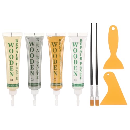 uxcell Wood Repair Kit 4 Color 0.88oz Wood Fillers Furniture Repair Kit - color: White, Brown, French Grey, Maple