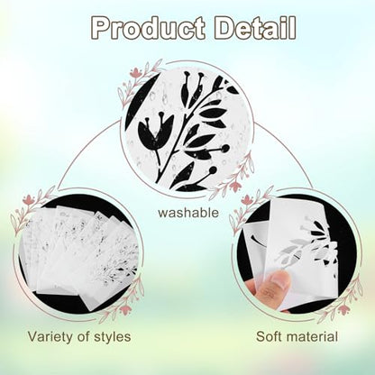 18PCS Stencils for Painting, Reusable Flower Stencils