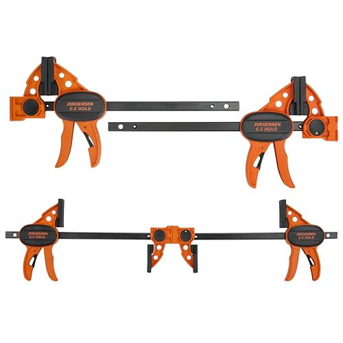 JORGENSEN E-Z Hold 4-Pack 6" 200LBS Light Duty Woodworking Bar Clamps - size: 4 Count (Pack of 1)