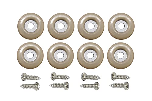 Shepherd SlideGlide 7/8" Round Adhesive Furniture Sliders for Carpet, Heavy-Duty Protective Furniture Moving Pads with Self-Adhesive or Screw-On Application, Set of 8, Beige - size: 0.875 inch