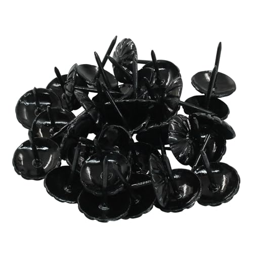 100 Pcs Upholstery Tacks, 3/4 Inch, Black, 18 x 23mm