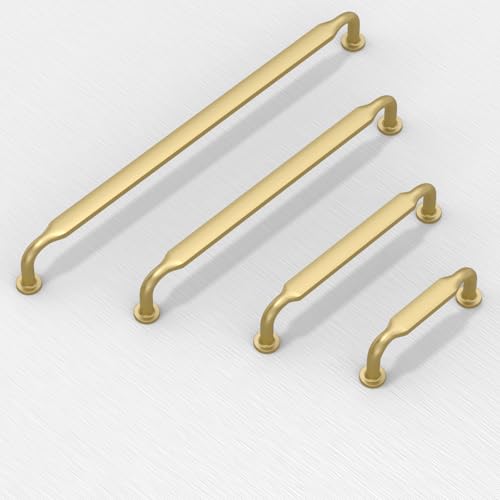 10 Pack Brushed Gold Cabinet Pulls 3 Inch(76mm) Kitchen Cabinet Handles Cabinet Hardware for Drawer Pulls - color: Brushed Gold, size: 3" Hole Center